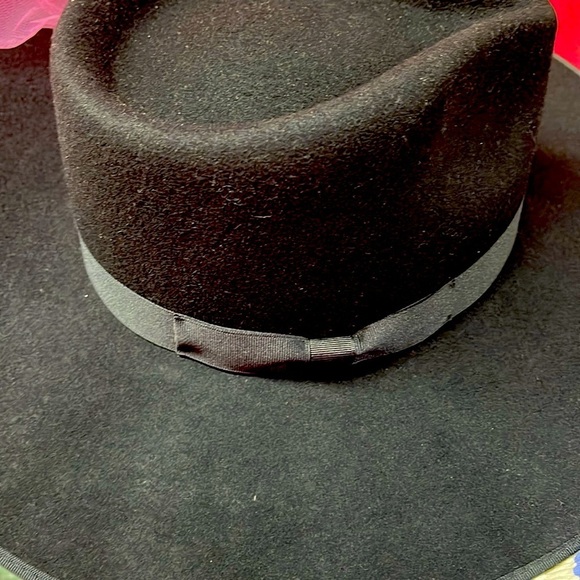 NWT FREE PEOPLE LACK OF COLOR MELODIC FEDORA HAT IN BLACK SMALL main image 5